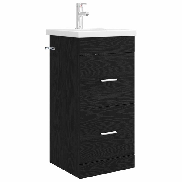 vidaXL Meuble de salle de bain avec évier Chêne noir 42 x 40 x 84 5 cm