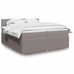 vidaXL Sommier à lattes de lit avec matelas Taupe 200x200 cm Tissu