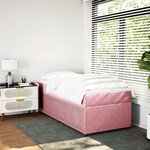 vidaXL Sommier à lattes de lit et matelas Rose 80x200 cm Velours