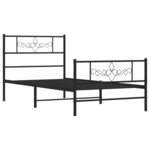 vidaXL Cadre de lit métal sans matelas avec pied de lit noir 107x203cm