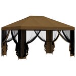 vidaXL Abri de jardin avec parois 4 × 3 m Taupe Polyester et Acier