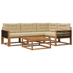vidaXL Ensemble de canapés d'extérieur 5 Pièces Naturel et Beige