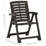 vidaXL Ensemble de bistro pliable 3 Pièces Plastique gris