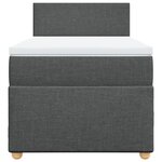 vidaXL Sommier à lattes de lit avec matelas Gris foncé 90x200 cm Tissu