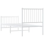 vidaXL Cadre de lit métal sans matelas avec pied de lit blanc 80x200cm