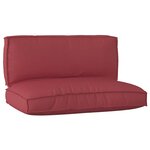 vidaXL Set de coussins de palette 2 Pièces Rouge bordeaux