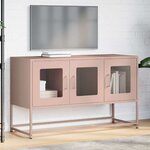 vidaXL Meuble TV rose 100 5x39x60 5 cm acier laminé à froid