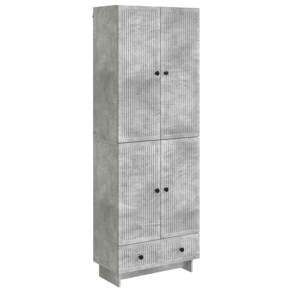 vidaXL Ensemble de Meubles 2 Pièces Gris béton 66 x 34 5 x 95 cm