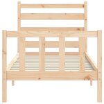 vidaXL Cadre de lit et tête de lit 100x200 cm bois massif