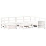 vidaXL Salon de jardin 8 Pièces blanc bois de pin massif
