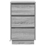 vidaXL Cabinet de chevet avec LED grise Sonoma 39x34.5x65 cm en bois d'ingénierie