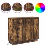 vidaXL Buffet LED Chêne fumé 90 x 32 x 75 cm Bois d'ingénierie