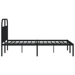 vidaXL Cadre de lit métal avec tête de lit noir 135x190 cm