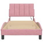 vidaXL Cadre de lit avec lumières LED rose 80x200 cm velours