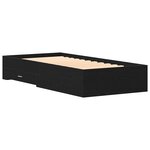 vidaXL Lit Noir Chêne 100x200 cm Bois d'ingénierie