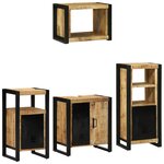 vidaXL Ensemble de mobilier de salle de bain avec étagère avec stockage avec porte 4 Pièces