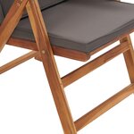 Chaises de jardin inclinables vidaXL avec coussins - 8 pièces en bois de teck massif