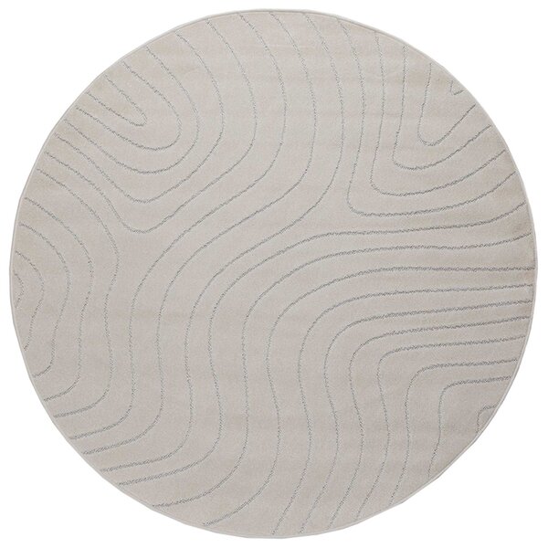 vidaXL Tapis de surface Rond HUARTE Crème Ø 120 CM Polyester