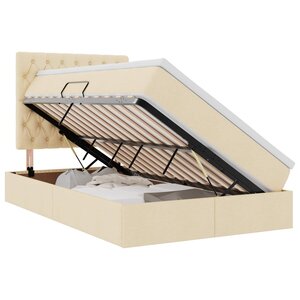 vidaXL Lit avec rangement et LED Crème 120 x 200 cm Polyester