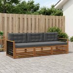 vidaXL Ensemble de canapés d'extérieur 3 Pièces Naturel et Anthracite