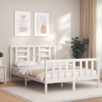 vidaXL Cadre de lit sans matelas blanc 140x200 cm bois de pin massif