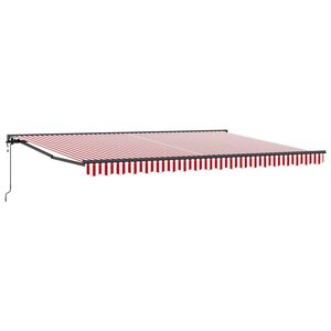 vidaXL Auvent Rétractable Rayure rouge et blanche 450x300 cm tissu