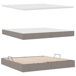 vidaXL Lit avec rangement et LED avec matelas Taupe 200 x 200 cm tissu