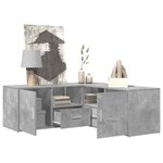 vidaXL Armoire d'angle gris béton 200x40x45 cm bois d’ingénierie