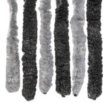vidaXL Rideau anti-mouches gris et noir 100x230 cm chenille