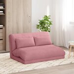 vidaXL Fauteuil de sol ajustable Rose Velours