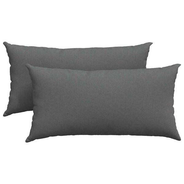 vidaXL Coussins de canapé 2 pc tissu Gris foncé 80 x 40 cm