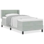 vidaXL Lit à ressorts avec matelas noir 100x200 cm en velours
