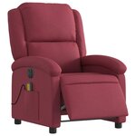 vidaXL Fauteuil de massage inclinable électrique Rouge bordeaux Tissu