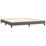 vidaXL Sommier à lattes de lit avec matelas Gris 200x200 cm Similicuir