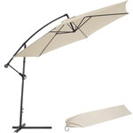 Tectake Parasol 350 cm avec housse de protection - beige