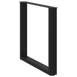 vidaXL Pieds de table à manger en U 2 pièces Noir 90 x (72-73) cm Acier