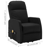 vidaXL Fauteuil de massage Noir Similicuir