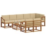vidaXL Ensemble de canapés d'extérieur 9 Pièces Naturel et Beige