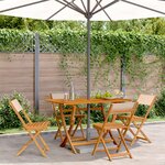 vidaXL Chaises de jardin pliantes lot de 4 beige tissu et bois massif