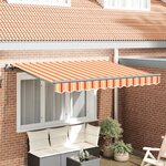 vidaXL Auvent Rétractable Jaune et orange et blanc