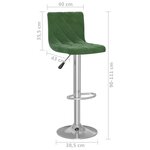 vidaXL Tabourets de bar lot de 2 vert foncé velours