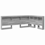 vidaXL Tête de lit de rangement Gris Sonoma 207 5 x 137 5 x 76 5 cm