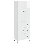 vidaXL Ensemble de Meubles 2 Pièces Blanc brillant Bois d'ingénierie