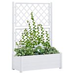 vidaXL Jardinière avec treillis 100x43x142 cm PP Blanc