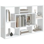vidaXL Étagère murale Blanc brillant 85x16x52 5 cm Bois d'ingénierie
