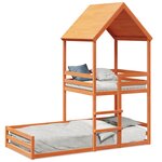 vidaXL Lit superposé sans matelas cire marron 90x200 cm pin massif