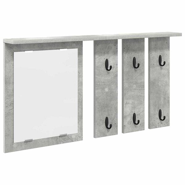 vidaXL Porte-manteau mural avec étagère Gris béton 85 x 10 x 45 cm