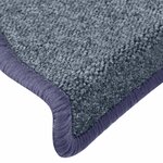 vidaXL Tapis de marches d'escalier 15 Pièces Gris foncé et bleu 65x24x4cm
