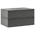 vidaXL Boîtes de rangement 2 Pièces Tissu 70x40x18 cm Anthracite