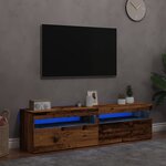 vidaXL Meubles TV avec lumières LED 2 Pièces vieux bois bois d'ingénierie